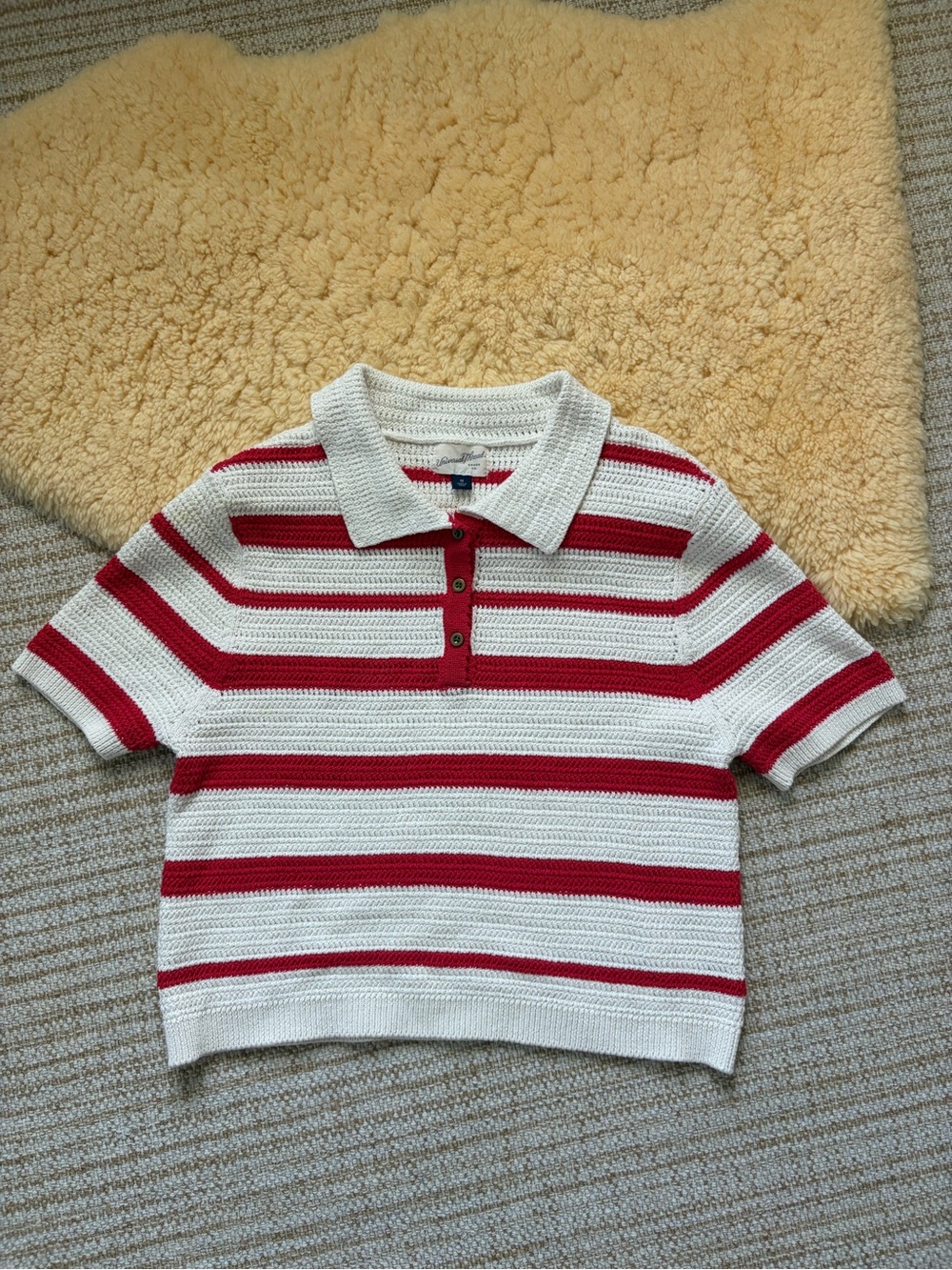 Viral Striped Short Sleeve Knit top - medium